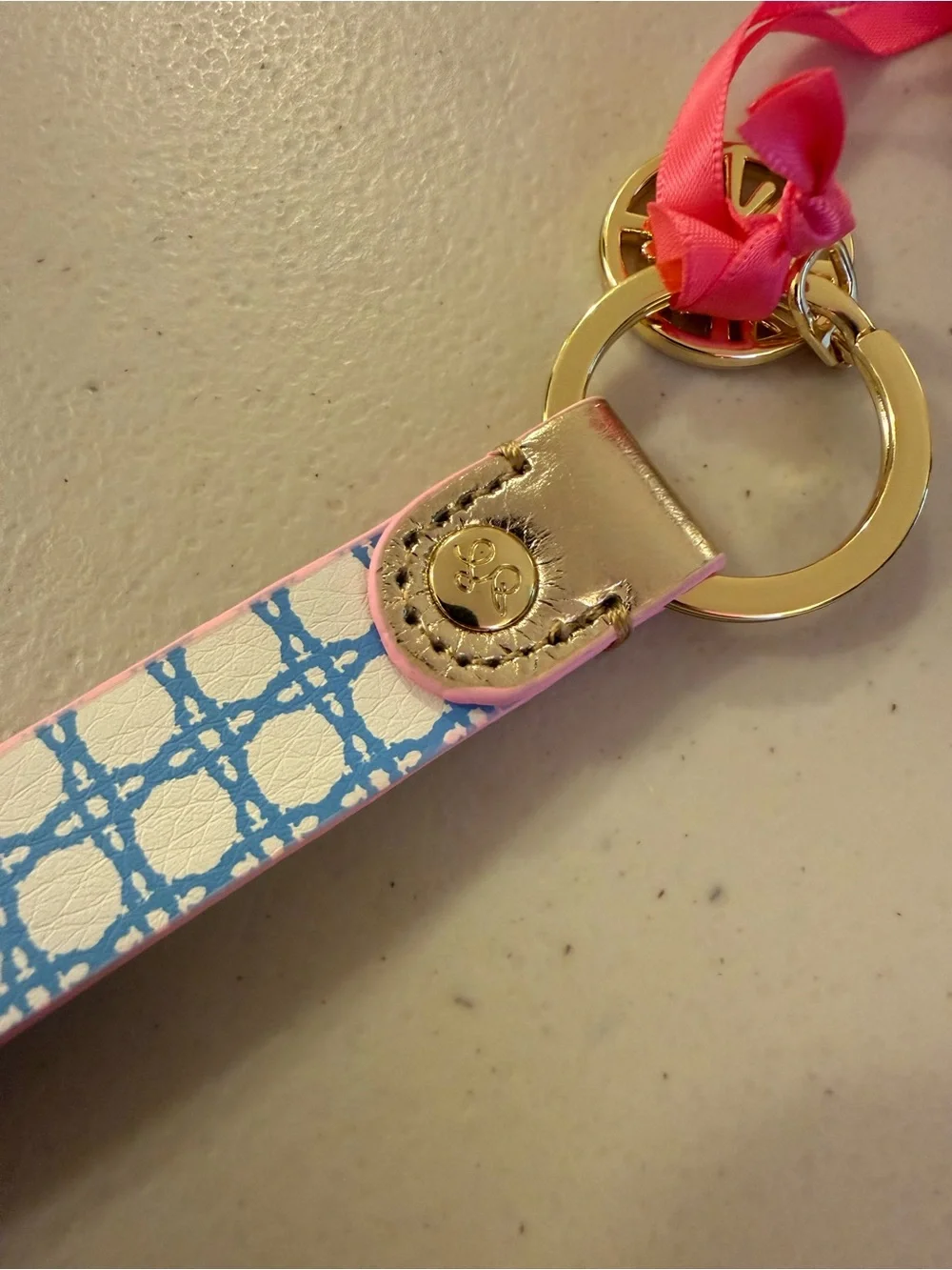 Lilly Pulitzer Strap Keychain in ‘Frenchie Blue Caning’ - *NWT*